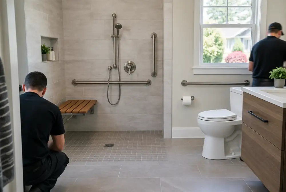 Accessible bath — example finish