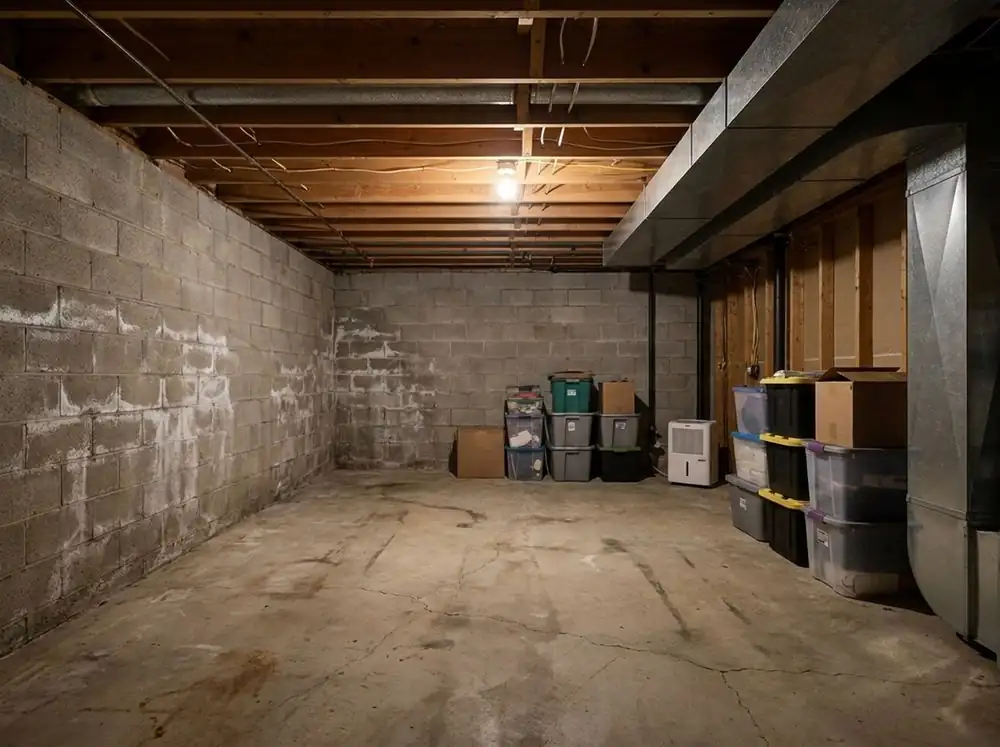 Basement finishing — before (example)