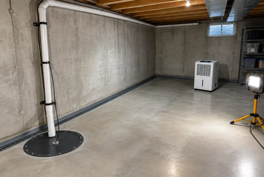 A dry basement with a new sump pit and interior drain