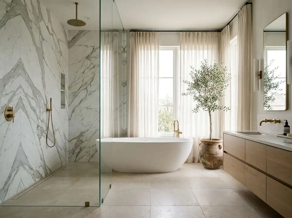 Colonial double vanity — example finish