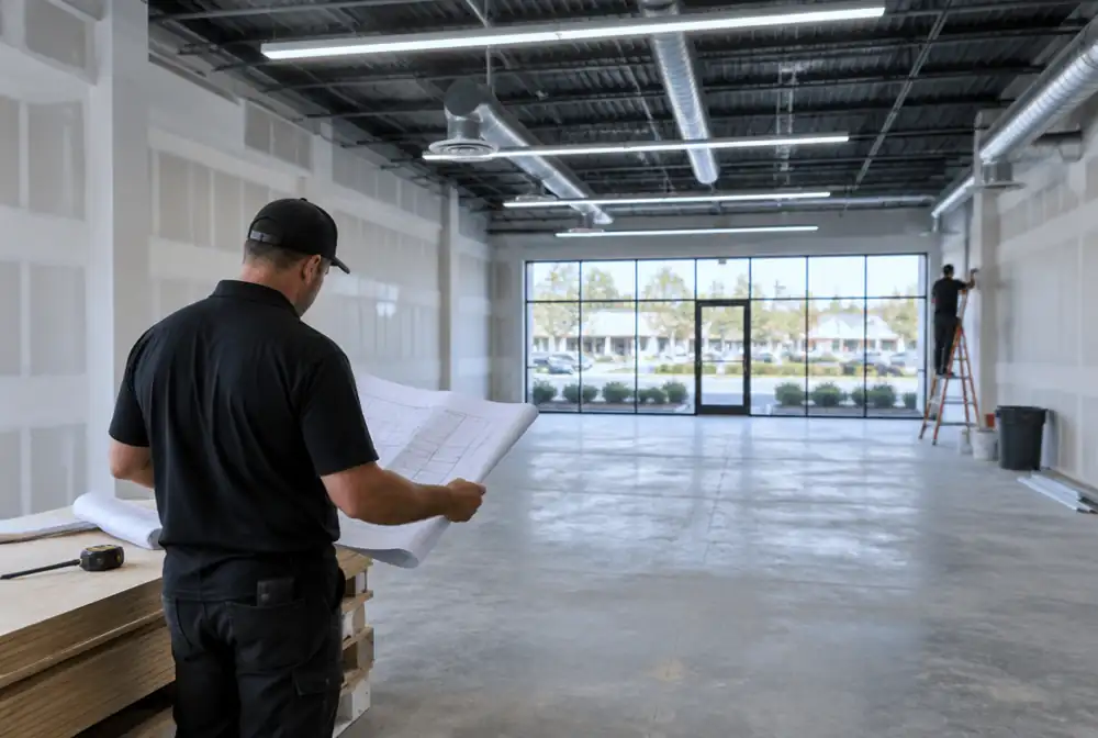 A commercial build-out in progress