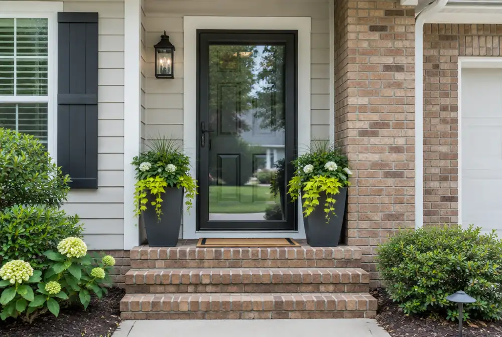 A new entry door and full-view storm door