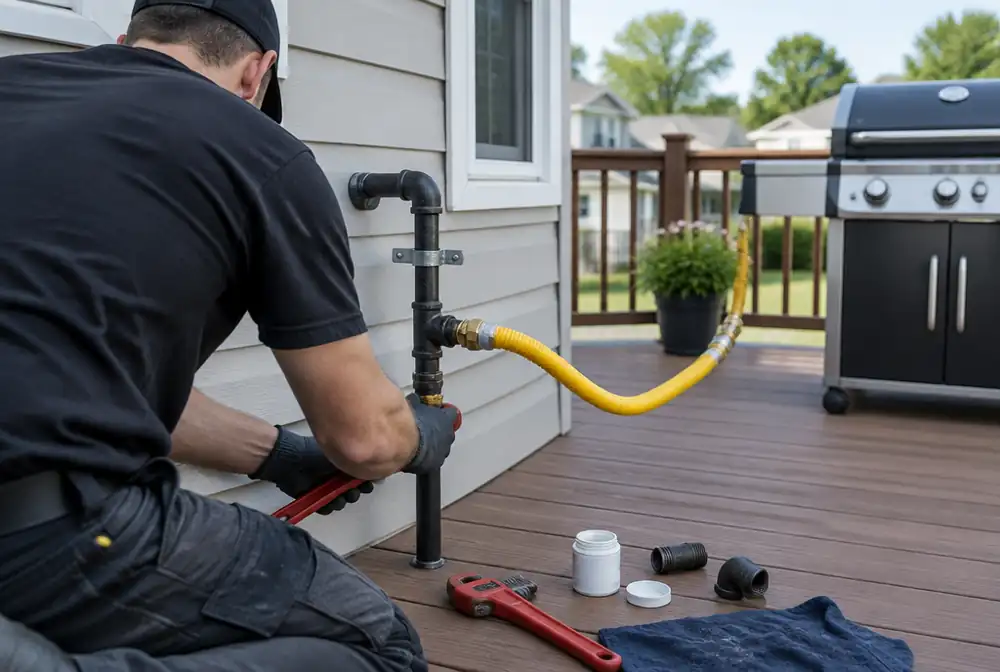 A new gas line for an outdoor grill