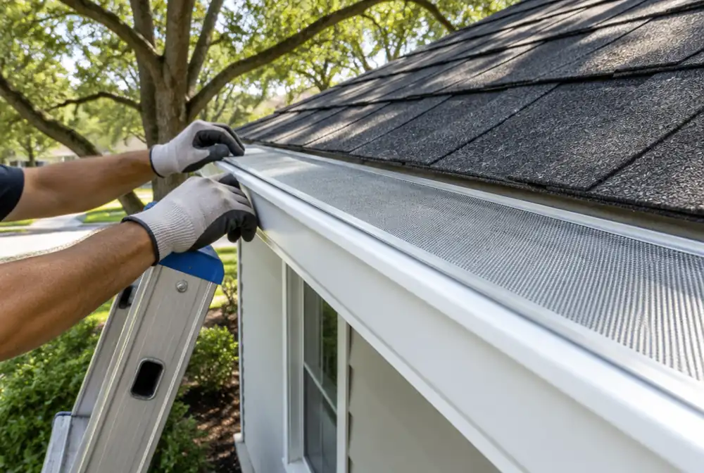 New seamless gutters with micro-mesh guards