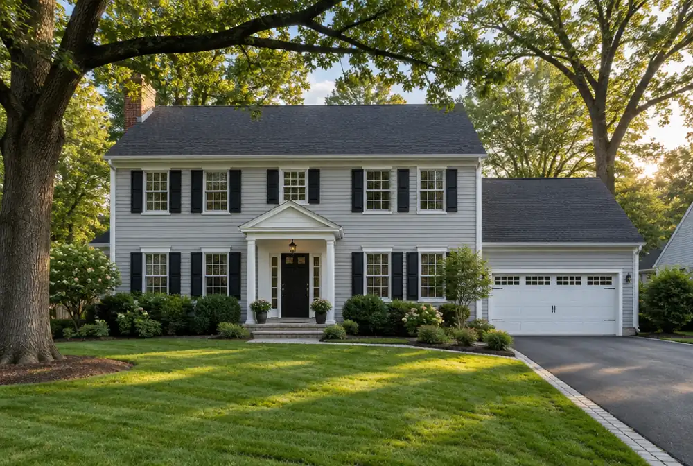 A well-kept two-story colonial home in a New Jersey suburb