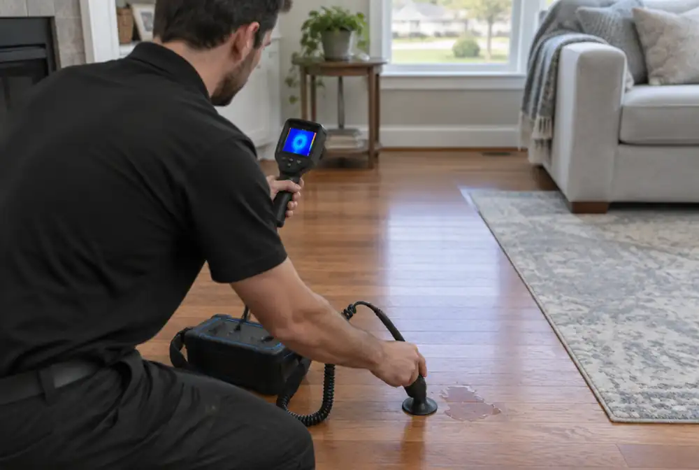 Leak detection with a thermal camera