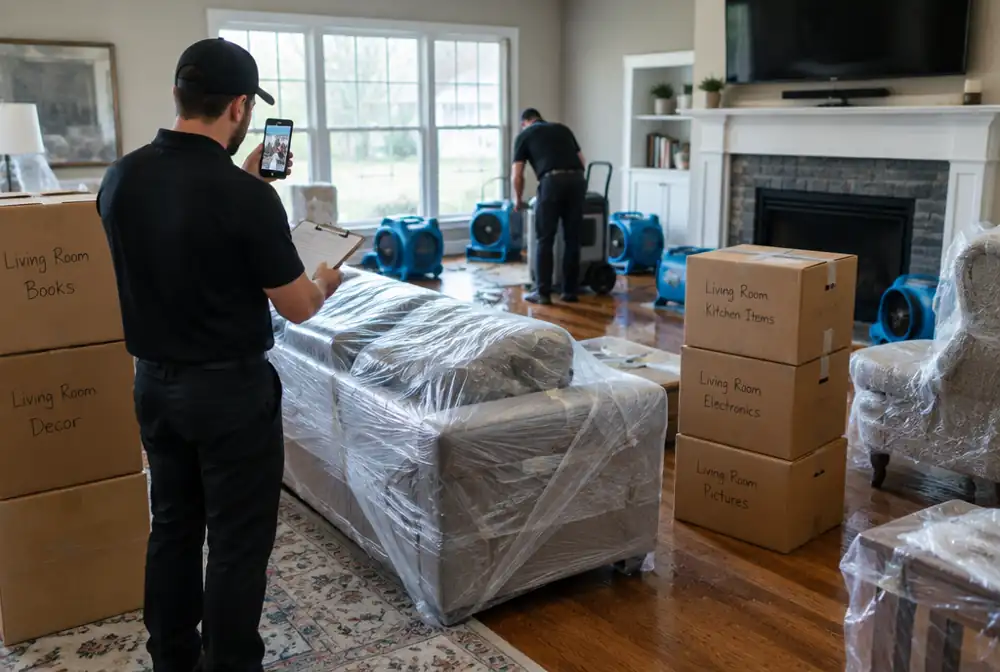 Contents pack-out after water damage