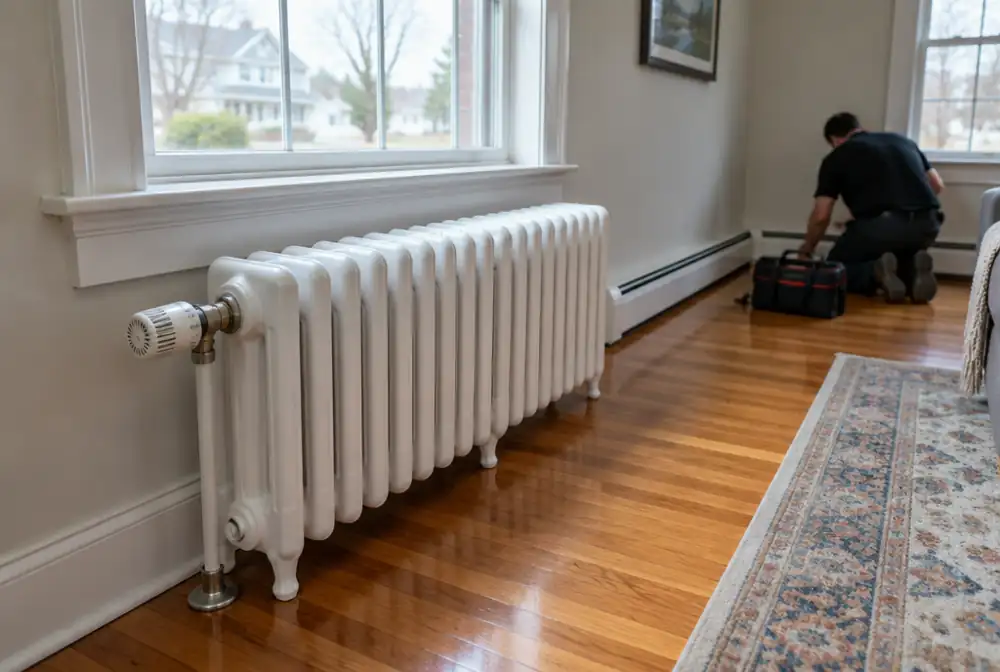 A new radiator and baseboard heating