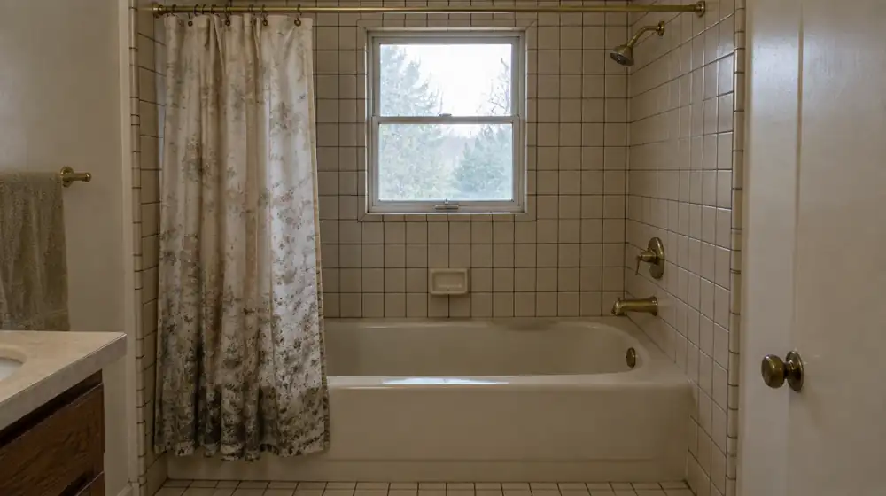 Tub-to-shower conversion — before (example)